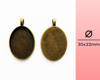 30 x 22 mm couleur pendentif de cadre de cabochon : bronze