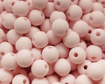 6mm Perlen Acrylperlen | Farbe: Weiß Rosa 6 Gramm = ca. 50 Stück | 24 Gramm = ca. 200 Stück