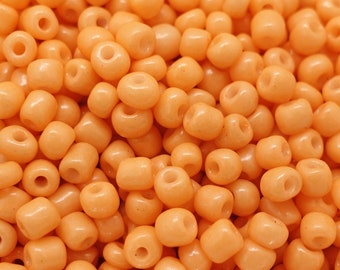 Rocailles 6/0 (4 mm) 20g glass beads color: bright orange