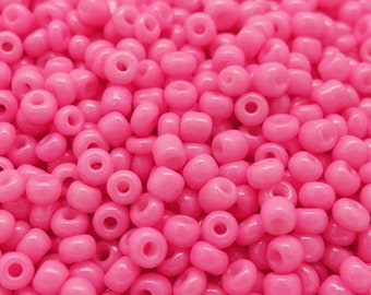 10 Gramm | 3mm Rocailles 8/0 Glasperlen Farbe: Kaugummi Pink