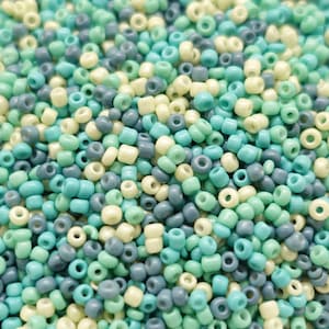 Perle di vetro Rocailles 12/0 da 2 mm Colore: Dreamy Blue Mix | 10 g/25 g/50 g