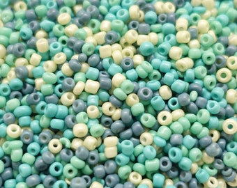 2 mm Rocailles 12/0 glass beads Color: Dreamy Blue Mix | 10g / 25g / 50g