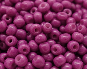 Rocailles 6/0 (4 mm) perles en verre 20g couleur : violet prune