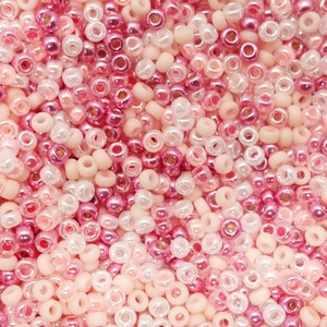 2g Miyuki round beads 11/0 approx. 2 mm beads matt colour(s): pink mix 2 (pearl/shiny & matt finish)