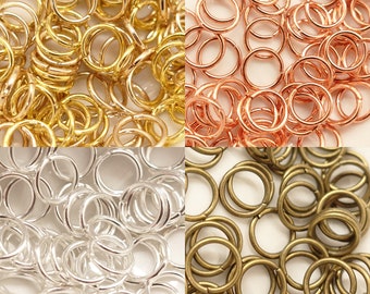 Biegeringe 4mm / 6mm / 8mm Farb-Auswahl: Gold, Bronze, Silber, Kupfer, Chrom, Schwarz, etc. | je 10 Stück