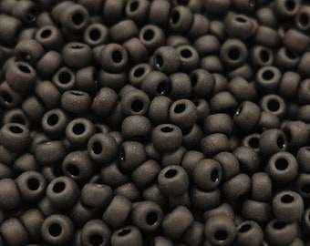 3 mm Miyuki Rocailles beads round 8/0 glass beads matt black | 5 grams | 8-401f