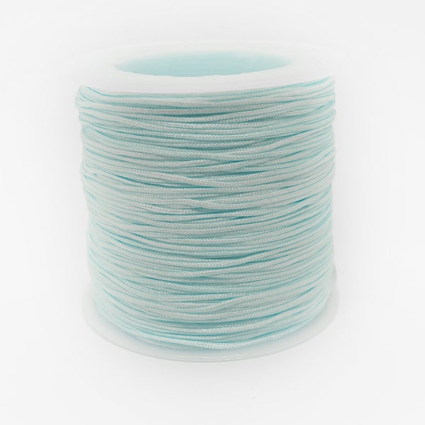 5m Schnur Schmuckschnur Nylon , Stärke: 0.8mm, Frost Blau | Meterware / Zuschnitt