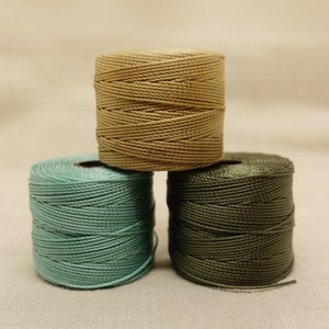 Schnur Schmuckschnur Nylon S-Lon Kordel 0.5mm | Farben: Bronze-Braun, Türkis, Oliv-Grün | 5 Meter ZUSCHNITT