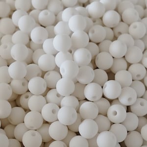 6mm Beads white | acryl matte | approx. 50 PCS = 6 Gramm