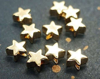 18K real gold plated Star Spacer Beads color: gold