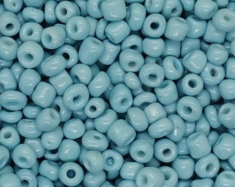 Glass seed beads 6/0 (4mm) LIGHT BLUE