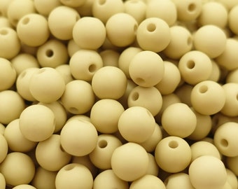 6mm Beads Acrylic Beads | Color: Olive Yellow Green | approx. 50 pieces = 6 grams