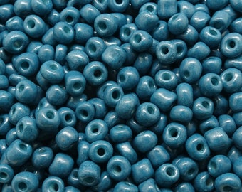 50g Rocailles 6/0 (4 mm) glass beads Color: Dark Denim Blue / Blue