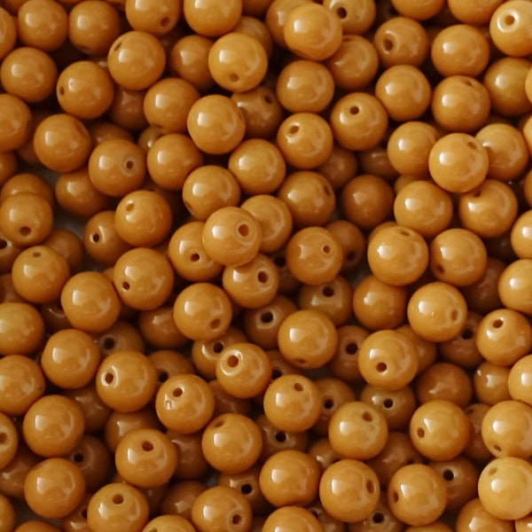 50pcs 6mm Beads caramel beige | glass