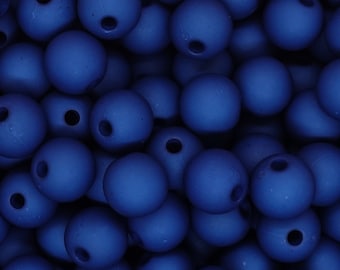 8mm Perlen Acrylperlen | Farbe: Dunkel-Blau |  matt