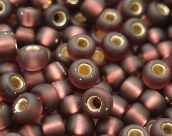 4mm Miyuki Rocailles Beads Round 6/0 Glass Beads Matte Smokey Amethyst 6-13F | 5 grams