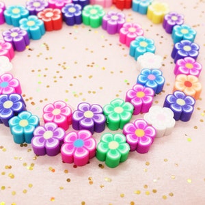 Floral Beads Polymer Clay Fimo | Colorful mixed | 10 x 5 mm | 10 shares