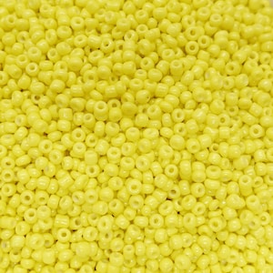 Perle di vetro Rocailles 12/0 (2 mm) 10g colore: giallo limone