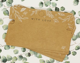 Bracelet Jewelry Card Gift Card Jewelry Card Kraft Card "WITH LOVE" Display Jewelry Showcase | 2 Pieces