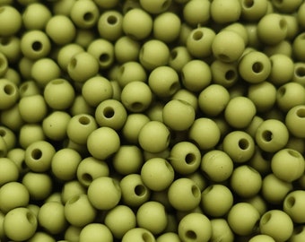 4mm Beads green | acryl mat | 3 gramm = approx. 100 Pcs.