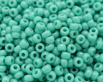 3 mm Miyuki Rocailles beads round 8/0 shiny glass beads | Colour: Turquoise | 5 grams