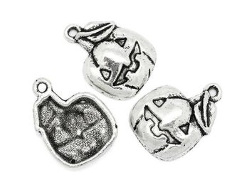 5x Citrouille Halloween Charm, Pendant  Couleur: argent