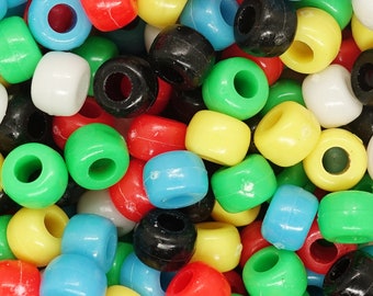 9 x 6 mm pony beads acrylic beads color mix rondelle pony beads 24 grams = approx. 100 pieces