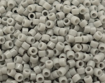 2g Miyuki beads 11/0 approx. 2mm Delica beads; Opaque shiny ghost grey