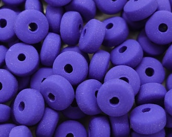 Rondelle Beads Polymer Clay Disc Beads 7mm Kleuren: Donkerblauw | 25 stuks