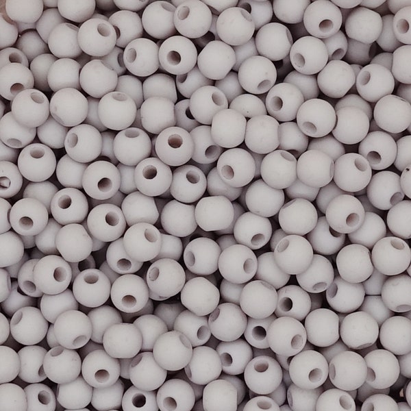 4mm Perlen Acrylperlen | Farbe: Grau-Weiss  | 3 Gramm = ca. 100 Stück