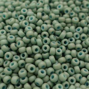 Perle Miyuki Rocailles da 3 mm rotonde 8/0 perle di vetro verde lago blu opaco | 2 grammi