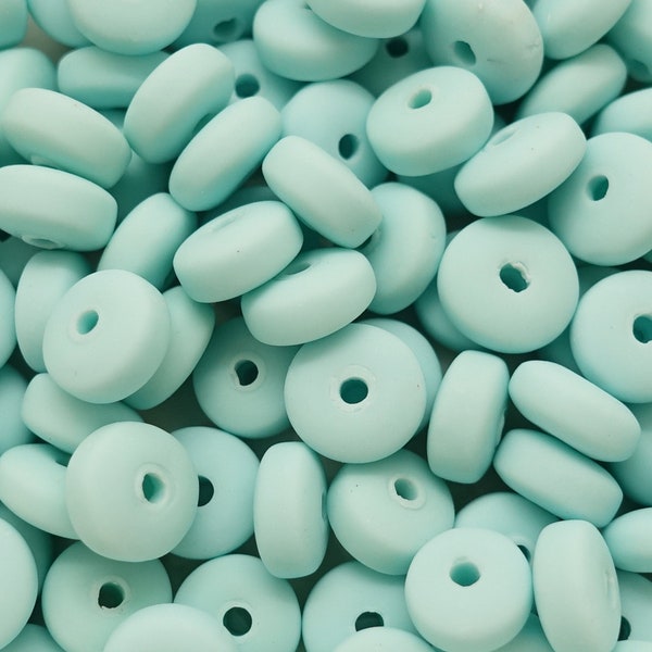 Rondelle Perlen Polymer Clay Disc Perlen 7mm Farben: Hell Blau | 25 Stück