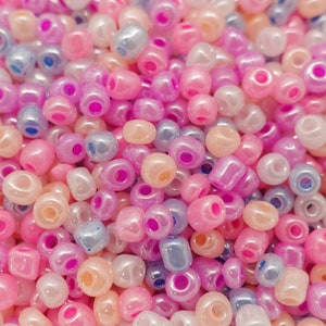 20g seed beads 6/0 (4 mm) glass beads color: shiny pastel mix