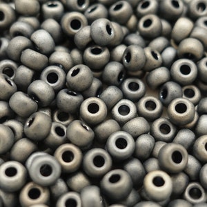 4 mm Miyuki Rocailles Perlas Redondas 6/0 Cuentas de Cristal Plata Gris Mate 6-2002 | 5 gramos
