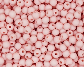 4mm Beads rose pink | acryl mat 3 Gramm = approx. 100 pc