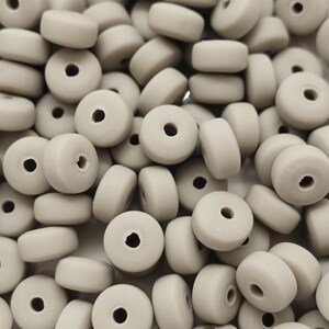 Rondelle Beads Polymer Clay Disc Beads 7mm Kleur: Grijs | 25 stuks
