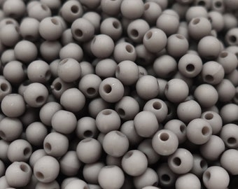 4mm Beads steel grey | acryl mat | 3 gramm = approx. 100 Pcs.