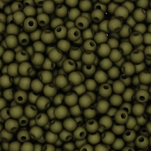 4mm Perlen Acrylperlen | Farbe:  Tannen-Grün | 3 Gramm = ca. 100 Stück