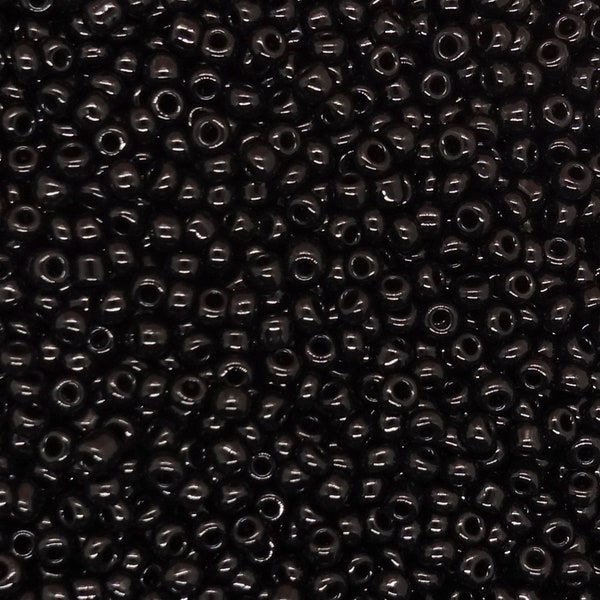 Rocailles 8/0 (3mm) 10g Glasperlen Farbe: Schwarz