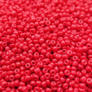 Perle di vetro Rocailles 12/0 (2 mm) 10g colore: Rosso Azalea