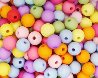 300 PCs. 8mm Beads colorful mix | acryl