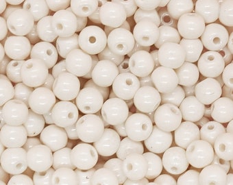 4mm Beads white | glass | 5.5 gramms
