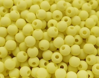 9 Gramm = ca. 300 Stück | 4mm Perlen Acrylperlen | Farbe: Neon Gelb | SALE ABVERKAUF | AB001