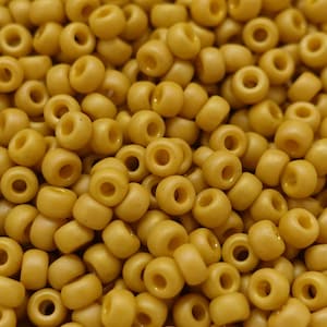 Perle Miyuki Rocailles da 3 mm rotonde 8/0 perle di vetro giallo muto opaco | 2 grammi