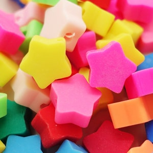 Star Colors Mix Beads Polymer Clay Fimo | 10 x 9 mm | 5 pieces