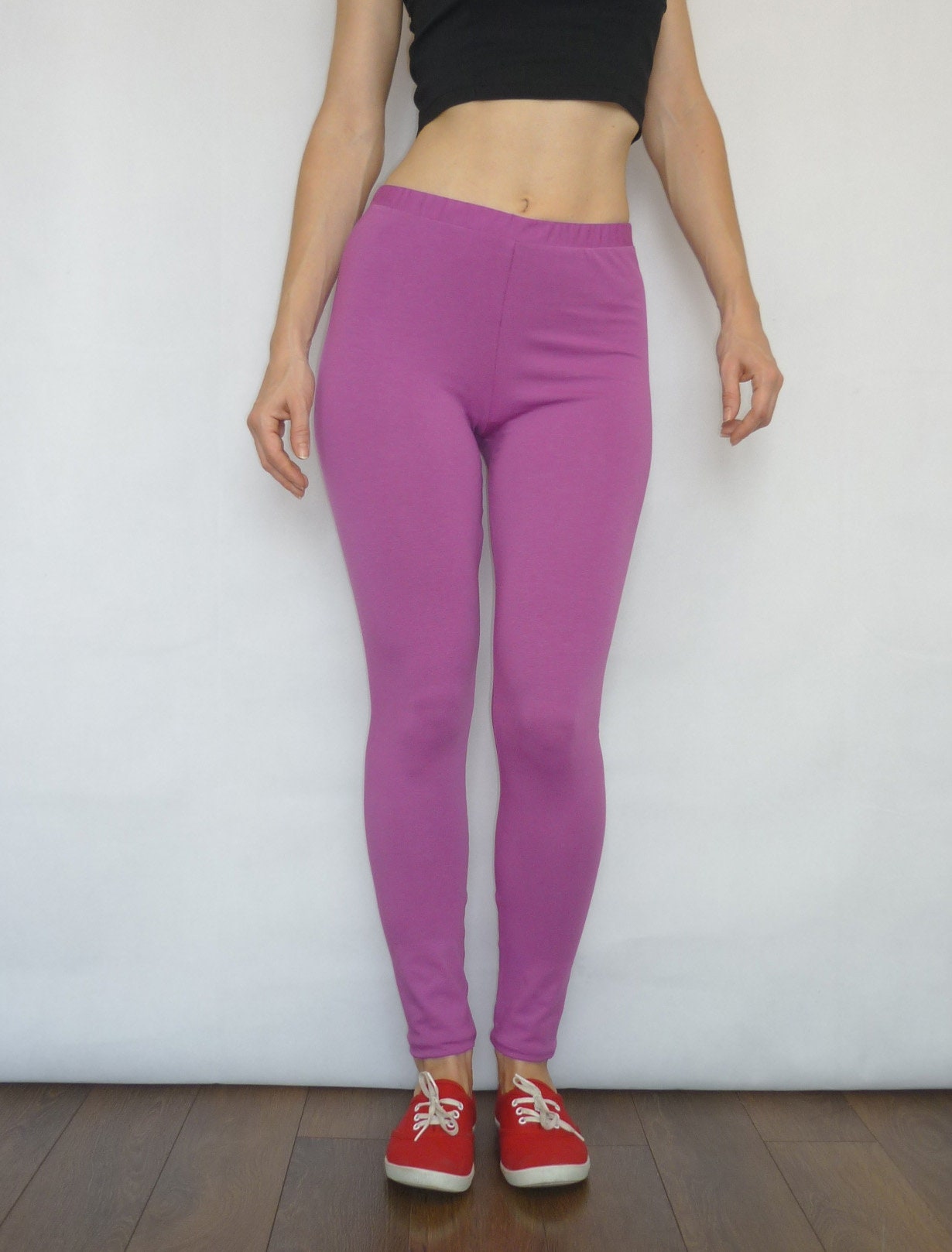 Purple Leggings, High Waist Purple Yoga Leggings, Workout Pants, Womens  Tights 