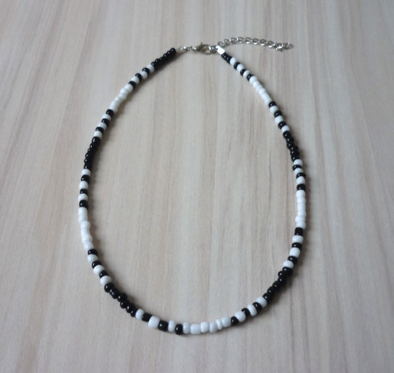 Black and on sale white choker necklace