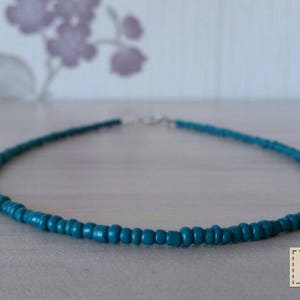 Minimalistische Perlen Choker, Blaugrün Perlen Choker