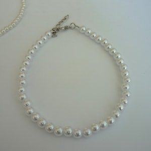 White Pearl Anklet, Beaded Pearls Bracelet, Gold Spacers, Dainty Pearl Beads Anklet