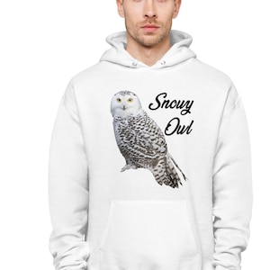 Snowy Owl Fleece Hoodie Sweatshirt
